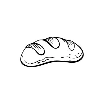 Loaf of bread thin black lines on a white background - Vector 스톡 일러스트