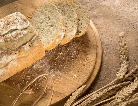 Loaf of bread top view Stock Photos