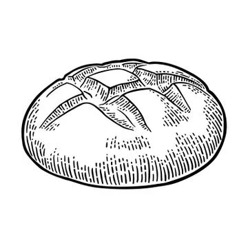 Loaf of bread. Vector black hand drawn vintage engraving Illustrazione stock