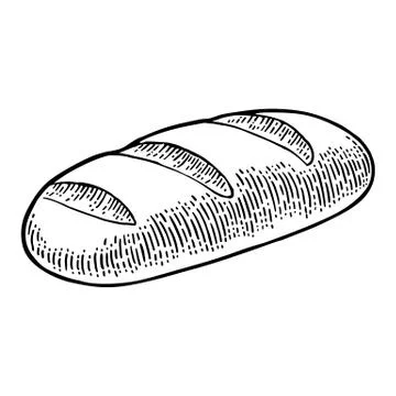 Loaf of bread. Vector black hand drawn vintage engraving Stock Illustration