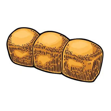 Loaf of bread. Vector black hand drawn vintage engraving Stock Illustration