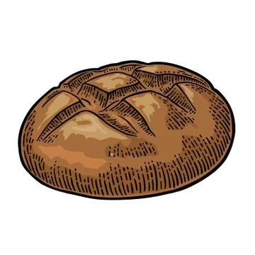 Loaf of bread. Vector black hand drawn vintage engraving Stock Illustration
