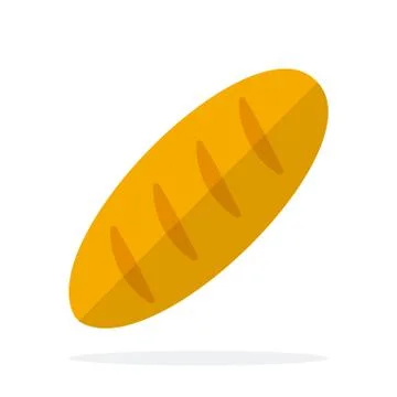 Loaf of bread vector flat material design isolated object on white background. 스톡 일러스트