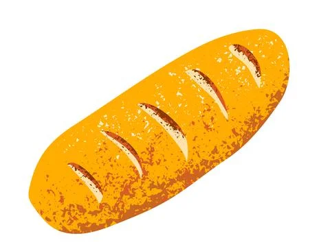 Loaf of bread vector illustration isolated on white background. Whole fresh 스톡 일러스트