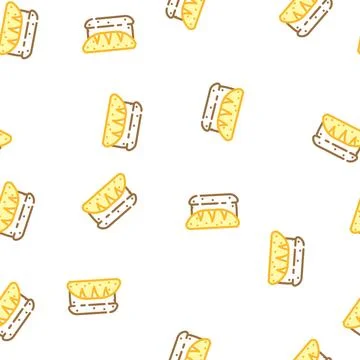 Loaf bread vector seamless pattern Stock Illustration