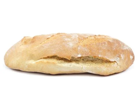 Loaf of bread on white background. Stock Photos