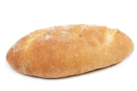 Loaf of bread on white background. Stock Photos