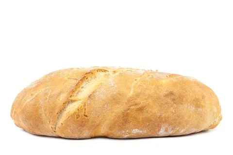 Loaf of bread on white background. Stock Photos