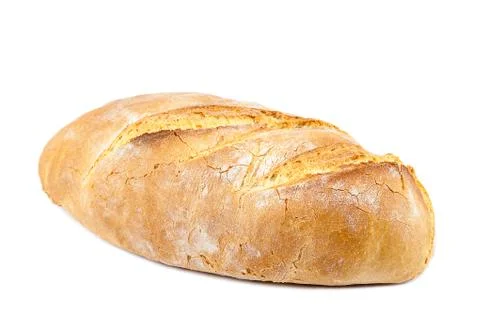 Loaf of bread on white background. Stock Photos
