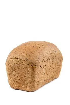 Loaf of bread on white background. Stock Photos