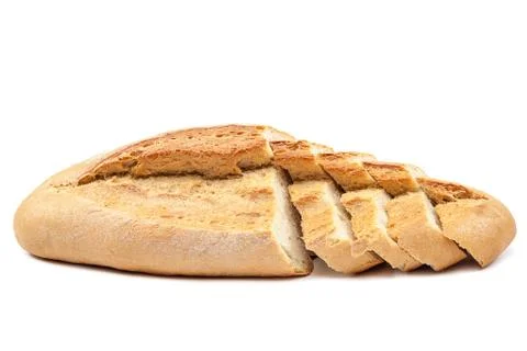 Loaf of bread on white background. Stock Photos