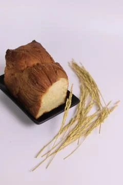 A Loaf of Bread on White Background Stock Photos