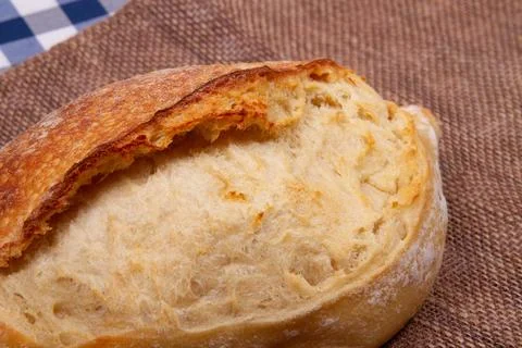 Loaf of crusty bread close-up Stock Photos