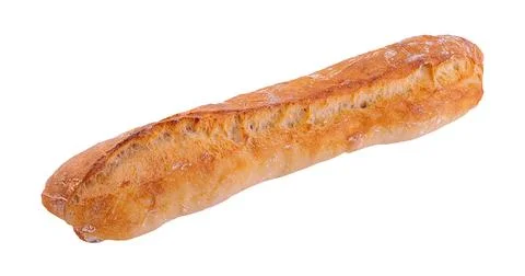 A loaf of french bread on a white background Stock Photos