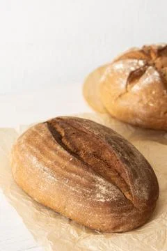Loaf of homemade bread Stock Photos