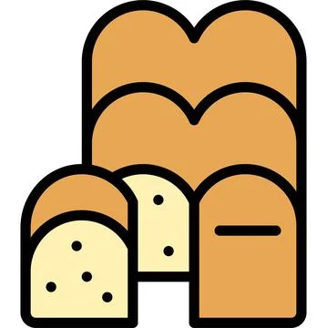 Loaf icon, Bakery and baking related vector Stock Illustration