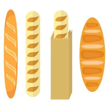 A loaf, a loaf in a package, bread Stock Illustration