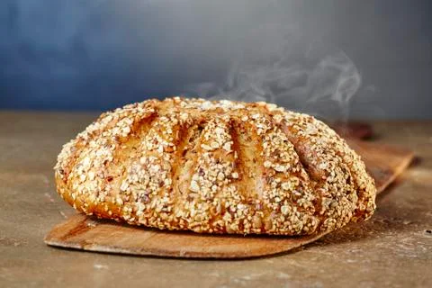 A loaf of multi-grain quark bread Stock Photos