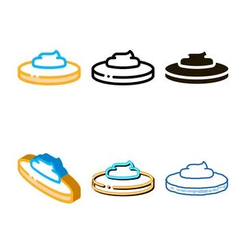 Loaf of multipack bread with mayonnaise icon vector outline Stock Illustration