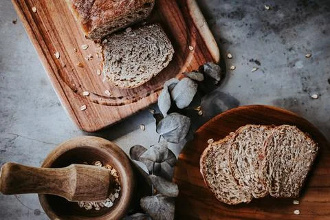 Loaf of Oat Wheat Bread Stock Photos