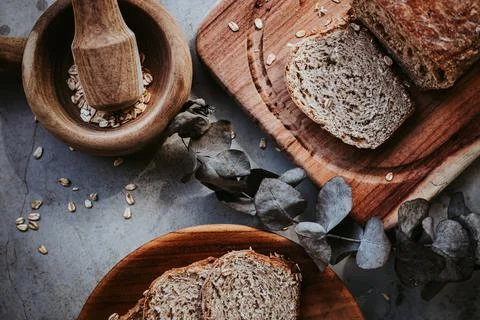 Loaf of Oat Wheat Bread Stock Photos