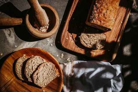 Loaf of Oat Wheat Bread Stock Photos