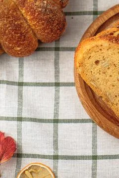 Loaf of pumpkin bread. Stock Photos