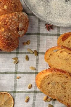 Loaf of pumpkin bread. Stock Photos