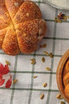 Loaf of pumpkin bread. Stock Photos