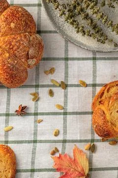 Loaf of pumpkin bread. Stock Photos