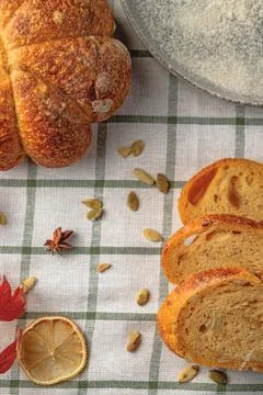 Loaf of pumpkin bread. Foto stock