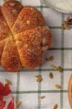 Loaf of pumpkin bread. Stock Photos