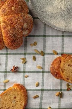 Loaf of pumpkin bread. Foto stock