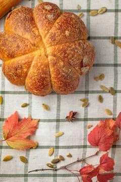 Loaf of pumpkin bread. Stock Photos