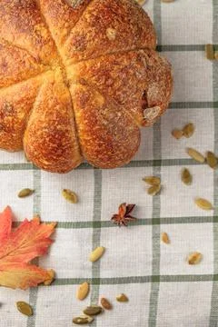 Loaf of pumpkin bread. Stock Photos