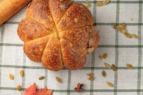 Loaf of pumpkin bread. Stock Photos