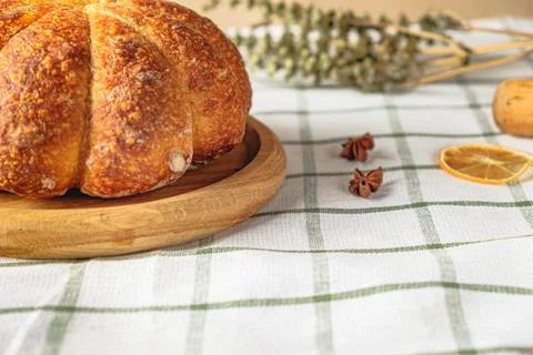 Loaf of pumpkin bread. Stock Photos