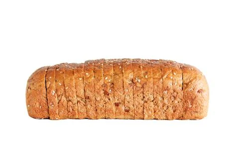 Loaf of rye bread with seeds. White isolate Closeup. Stock Photos