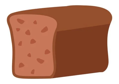 Loaf of Rye Bread Slice, Baked Products Food Icon 스톡 일러스트