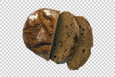 Loaf of rye bread with slices isolated Foto stock