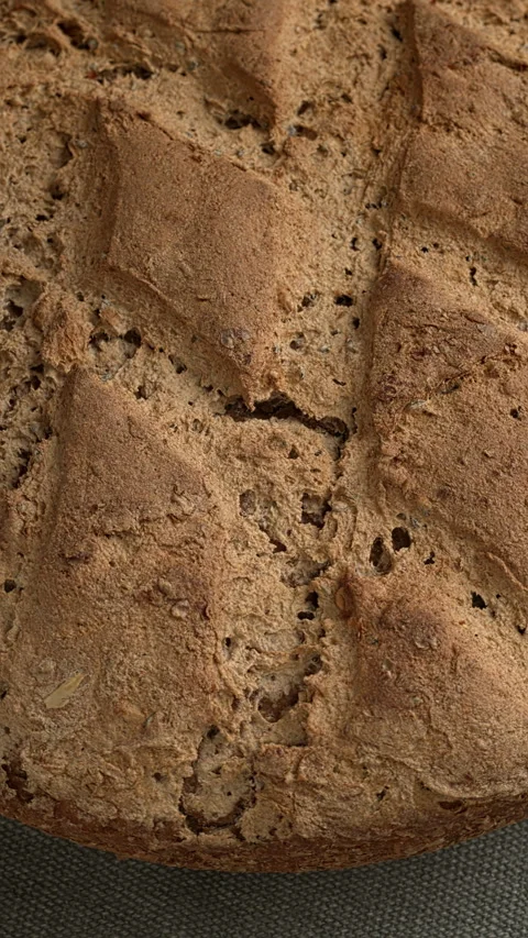 Loaf of rye bread. Vertical video. Stock Footage 277279987