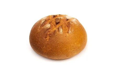 Loaf of rye bread on white background. Stock Photos
