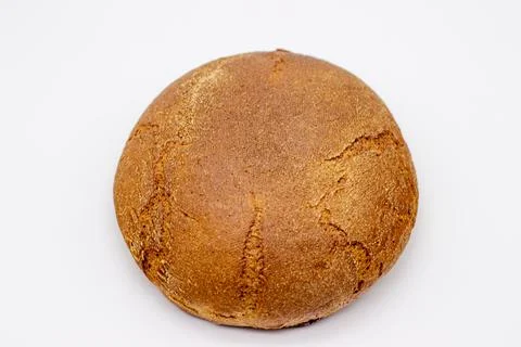 Loaf of rye bread on white background Stock Photos