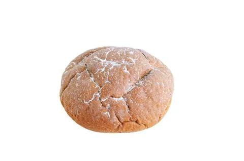 Loaf of rye bread. White isolate Close-up. Stock Photos