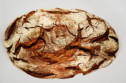 A loaf of rye bread on white Stock Photos