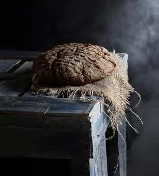 Loaf of rye homemade bread Stock Photos