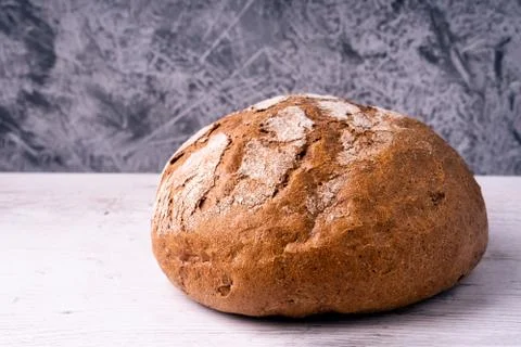 Loaf of rye homemade bread, rustic style for breakfast. Natural product. 스톡 사진