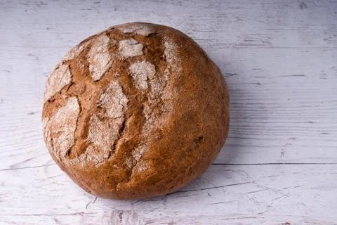 Loaf of rye homemade bread, rustic style for breakfast. Natural product. Fotos de archivo