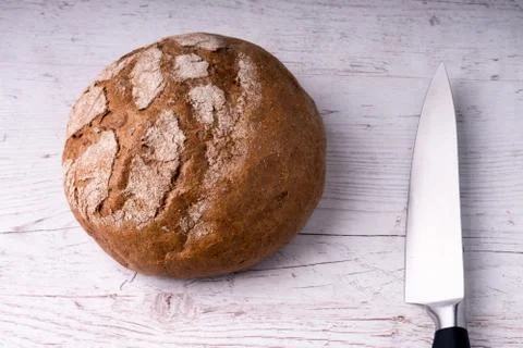 Loaf of rye homemade bread, rustic style for breakfast. Natural product. Foto stock