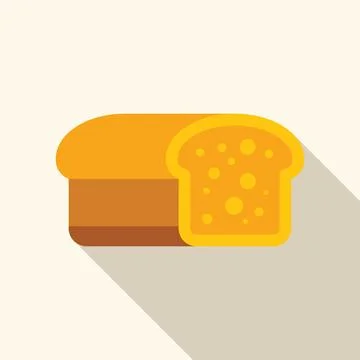 Loaf of sliced bread with long shadow Stock Illustration